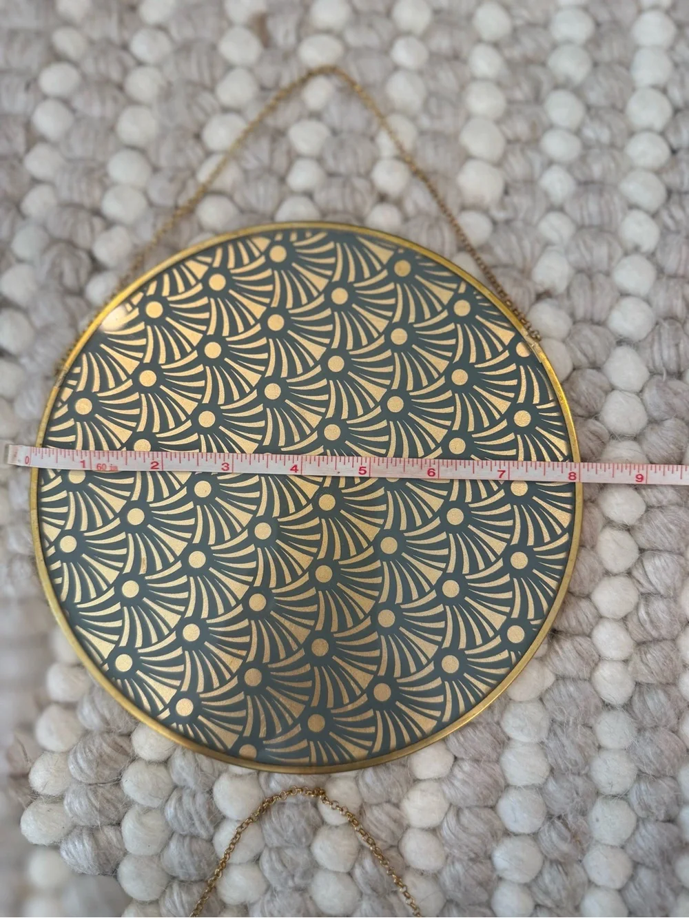West Elm Metallic Gold Patterned Round Wall Plaques - Set of 2